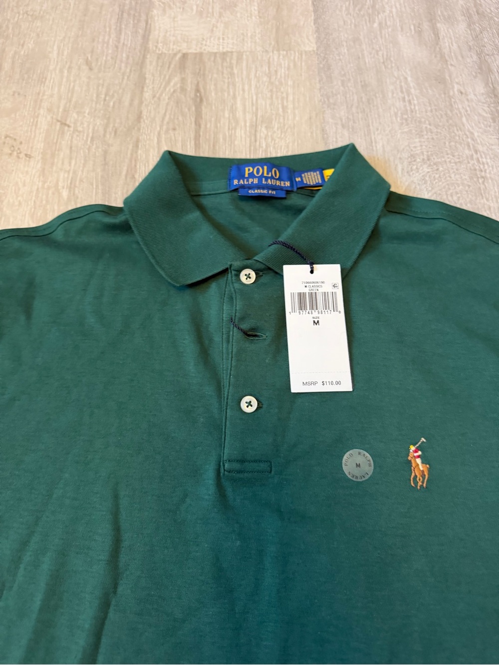 Polo by Ralph Lauren Men's Dark Green Classic Polo Shirt Sz M - Picture 4 of 8